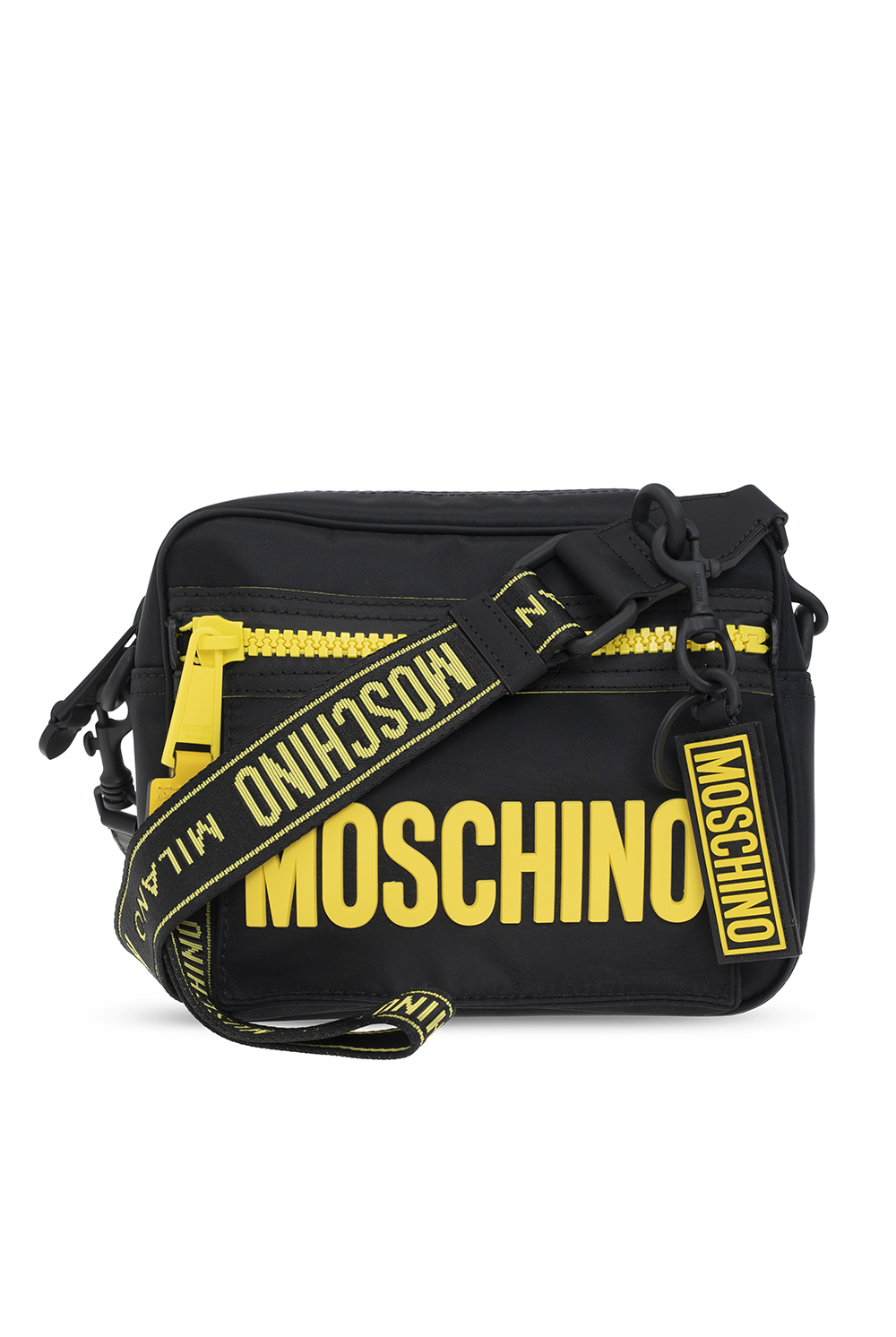Moschino nano Cap leather messenger bag