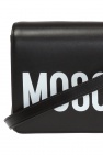 Moschino Fran logo-plaque micro bag clutch Violett