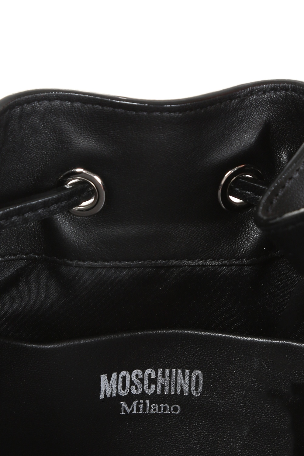 Washed denim bucket bag  Moschino Official Store