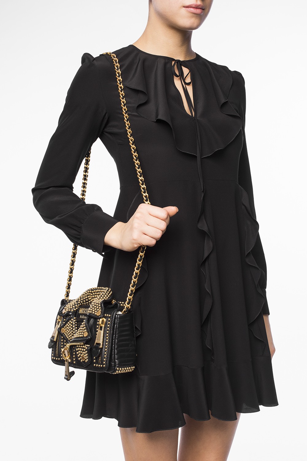 biker jacket bag moschino