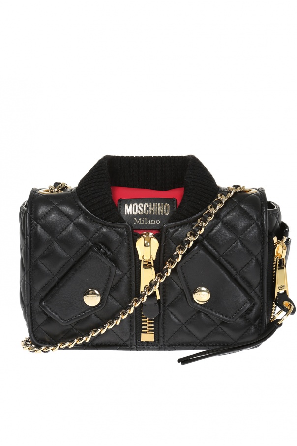 Bomber jacket motif shoulder bag 