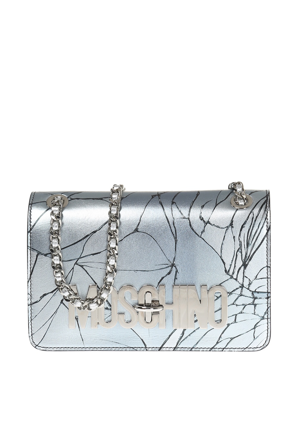 metallic shoulder bag