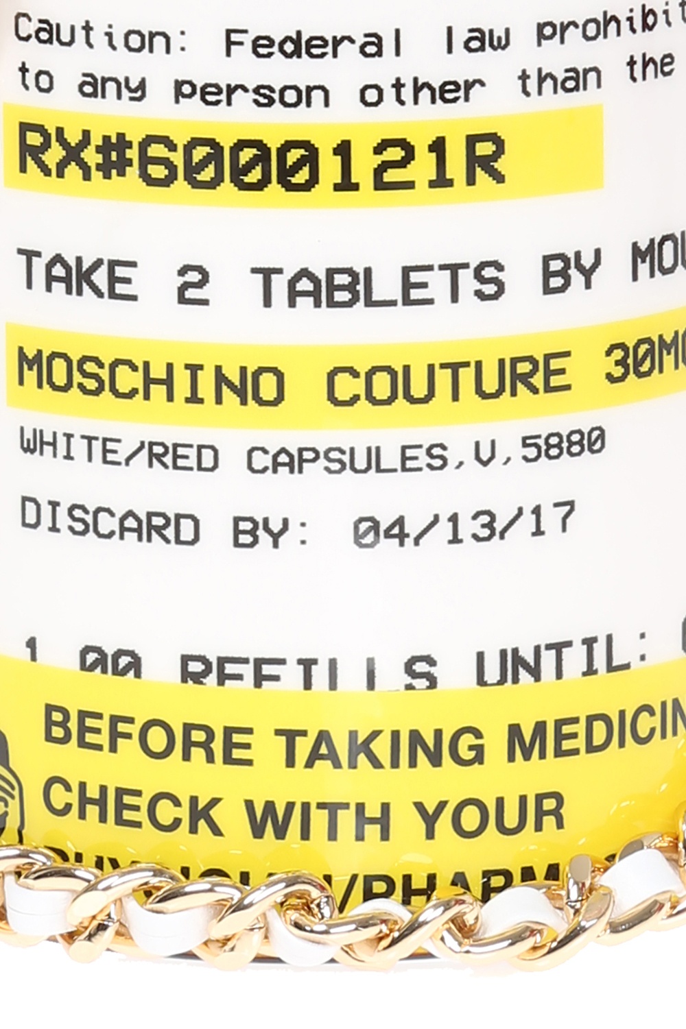 Moschino Chain-strap Prescription Bottle Bag In 1888c