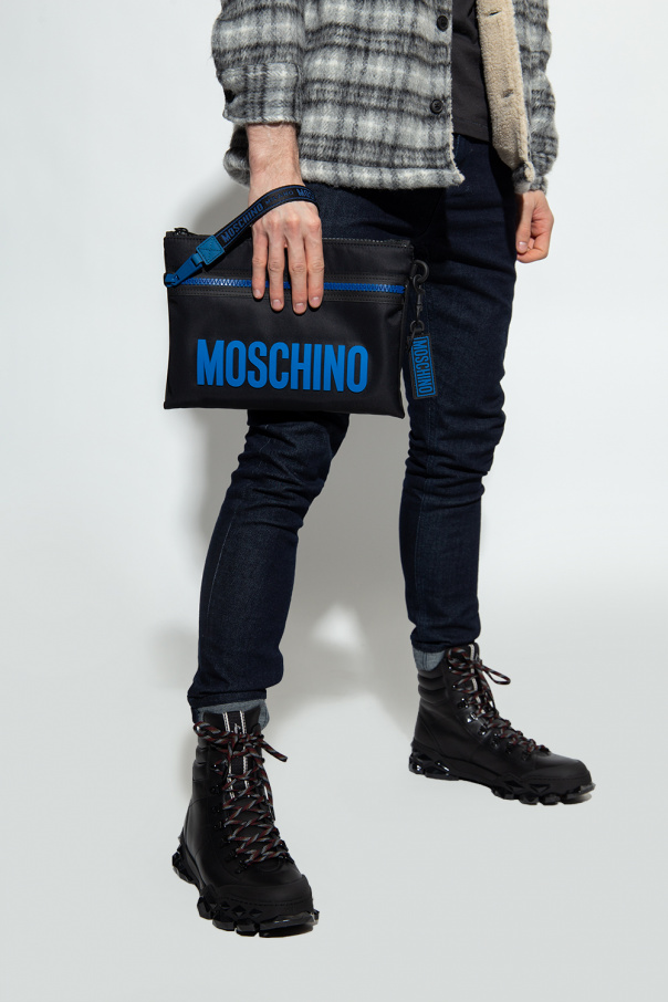 Moschino logo-patch holdall bag Nero