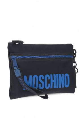 Moschino logo-print metallic belt bag