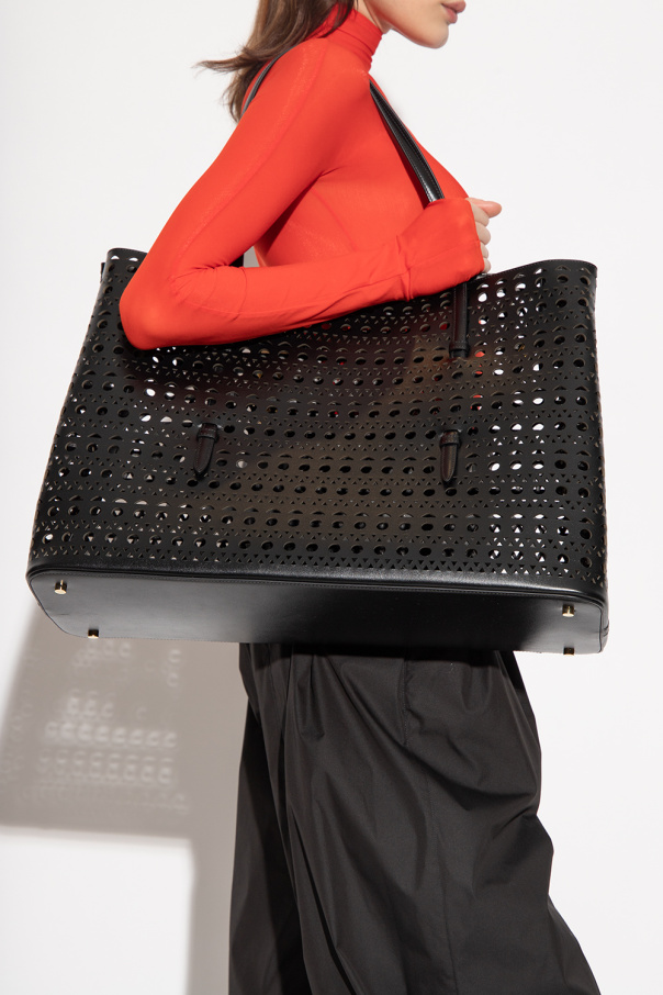 Alaïa ‘Mina’ openwork shopper crocodile bag