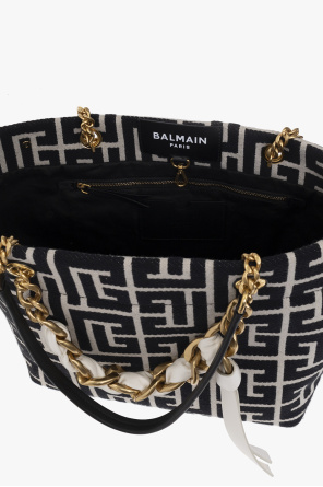 balmain palm ‘1945 Soft’ shopper bag