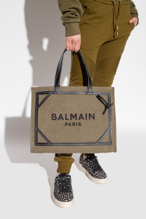 balmain logo-plaque ‘B-Army’ shopper bag