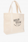 Maison Kitsuné cream Shopper bag with logo