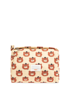 Cosmetic bag with bear motif