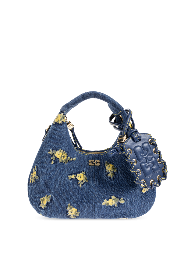 Denim bag with floral motif od Ganni