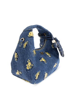 Ganni Denim bag with floral motif