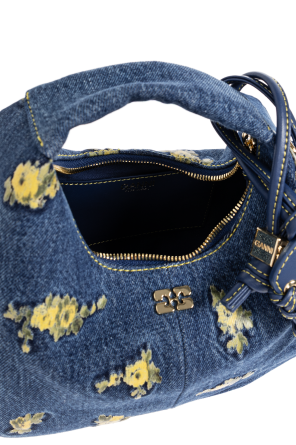 Ganni Denim bag with floral motif