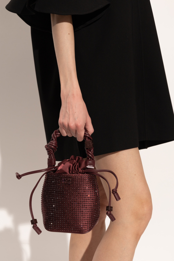 Ganni Bolso de mano con cristales brillantes