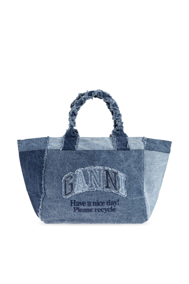 Shopper-type bag with logo od Ganni
