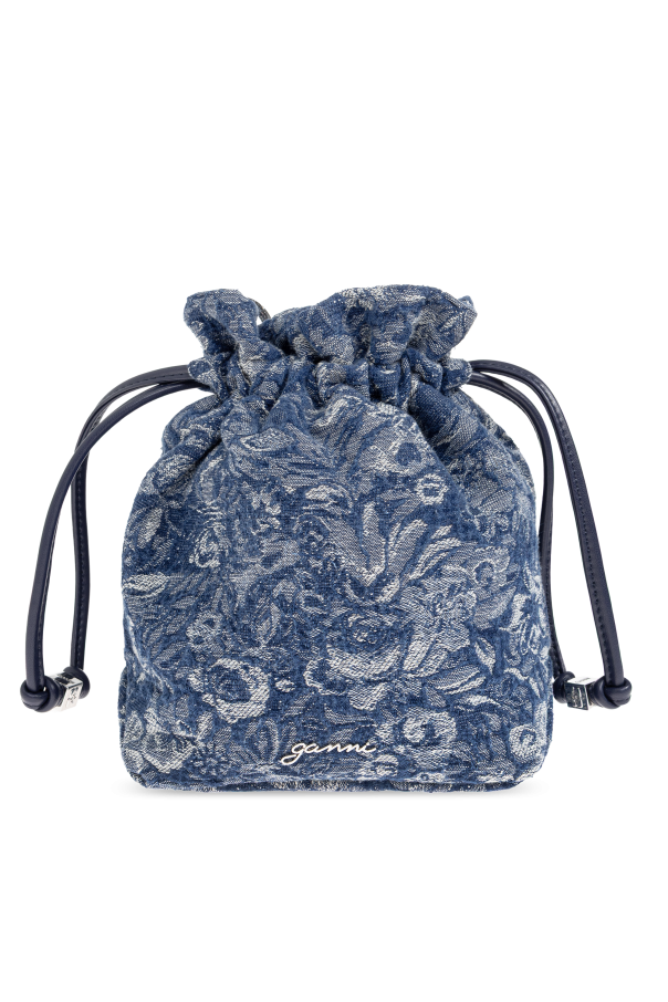 Denim waist bag with floral motif od Ganni