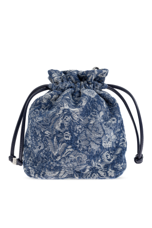 Ganni Denim bum bag with floral motif