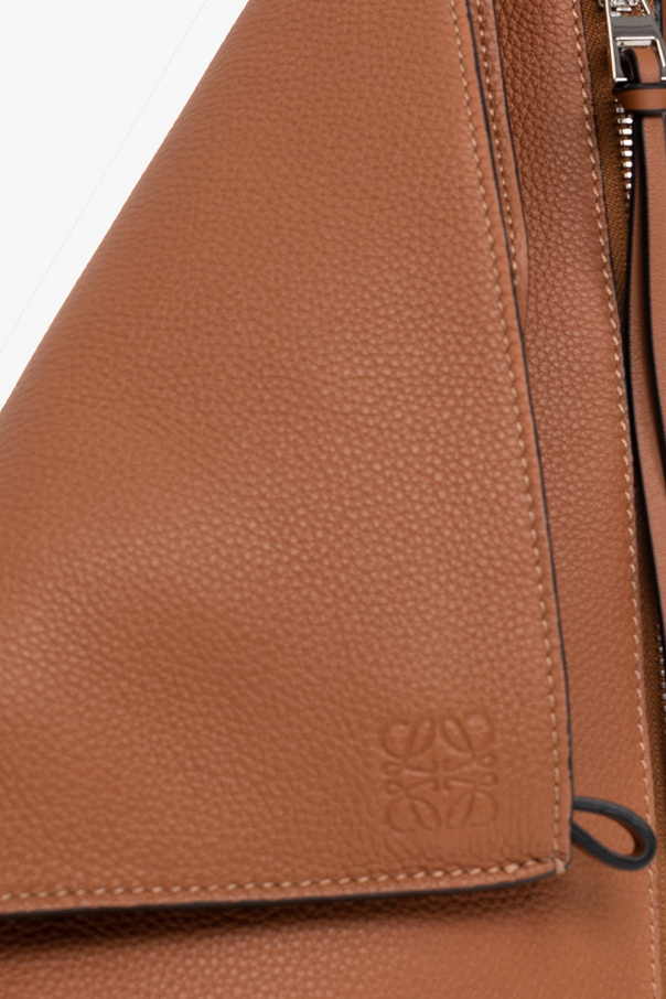 Beige Anton grained-leather crossbody bag, LOEWE
