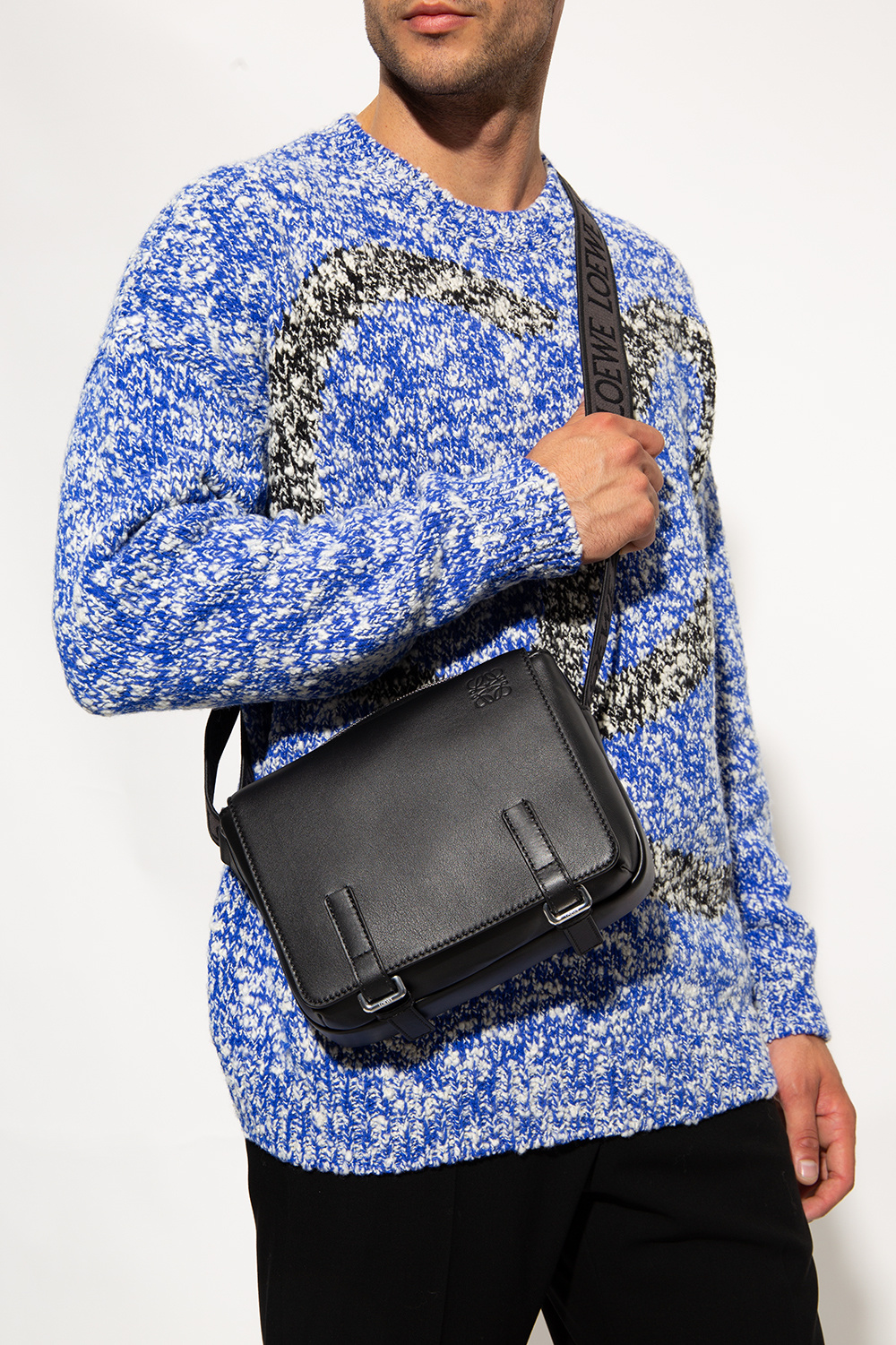 XS Leather Messenger Bag in Blue - Loewe