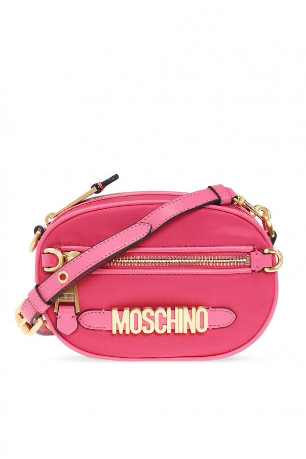 Moschino Dior Be Dior medium model shoulder Logo bag in blue grained leather
