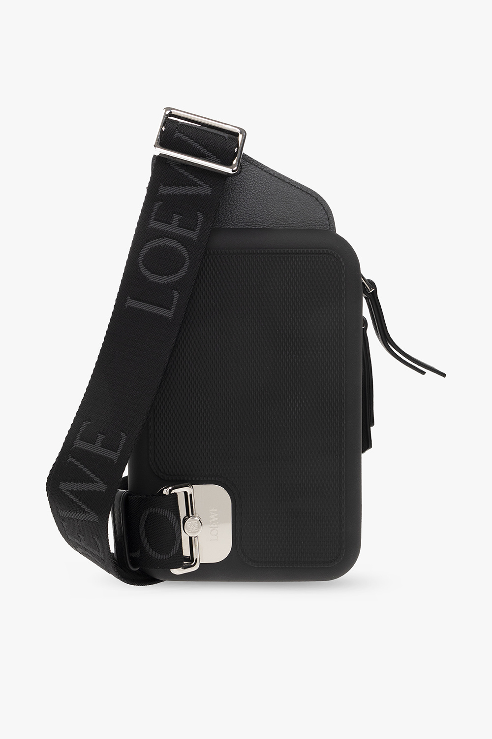 Molded Sling Leather Crossbody Bag in Black - Loewe
