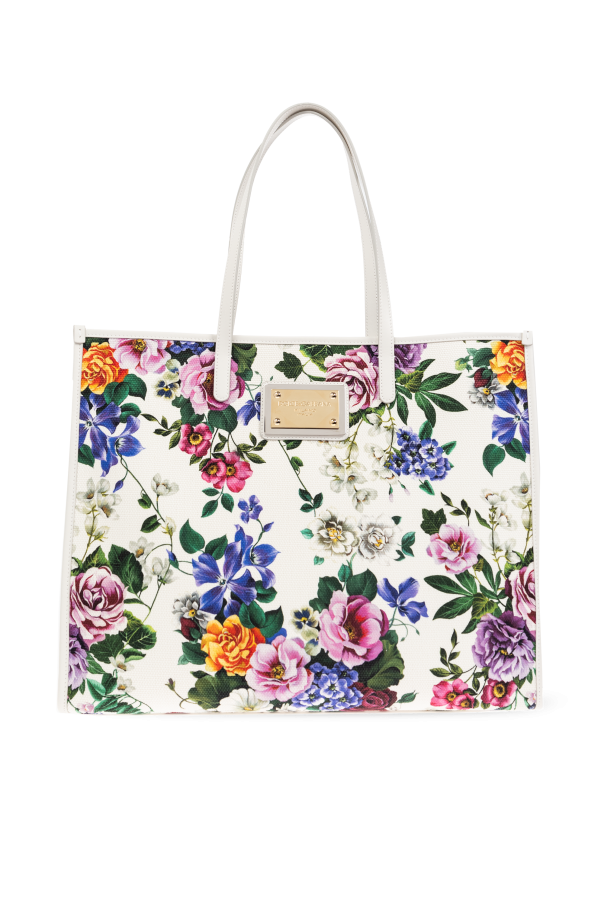 Shopper bag with floral motif od Dolce & Gabbana