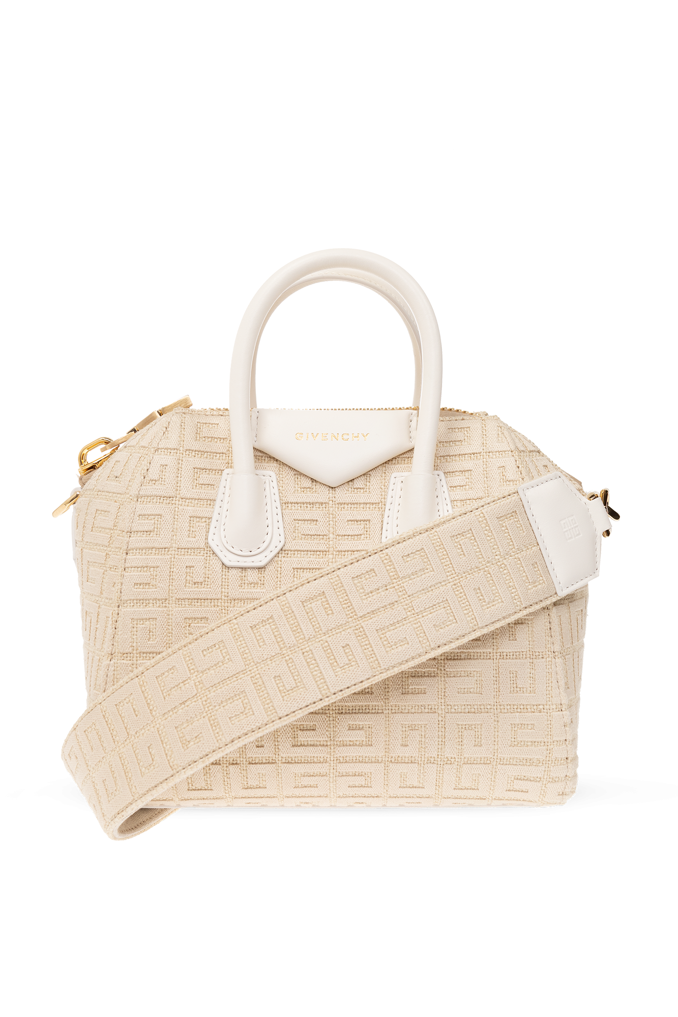 Givenchy Mini Antigona Top-Handle Bag in 4G Monogram Jute