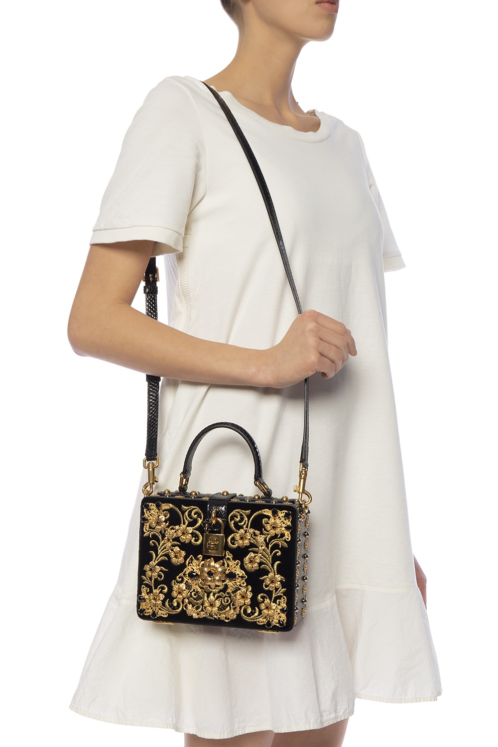 Black 'Box' embellished shoulder bag Dolce & Gabbana - Vitkac GB