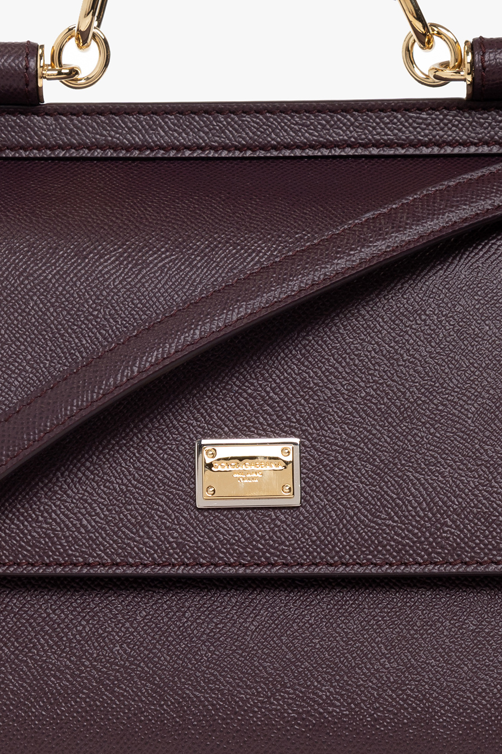 DOLCE & GABBANA Sicily medium printed textured-leather shoulder bag
