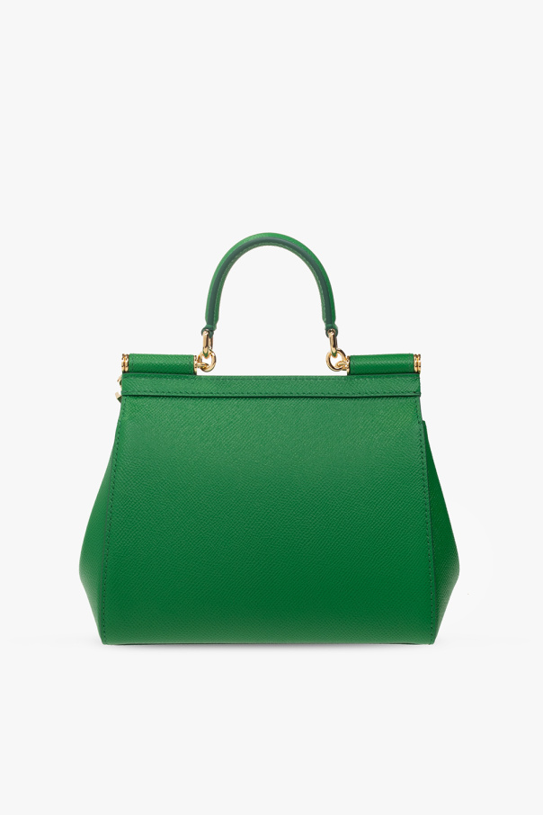 Sicily Small Leather Shoulder Bag in Green - Dolce Gabbana