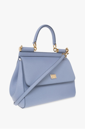 Dolce & Gabbana Sicily Small Leather Bag In Light Blue