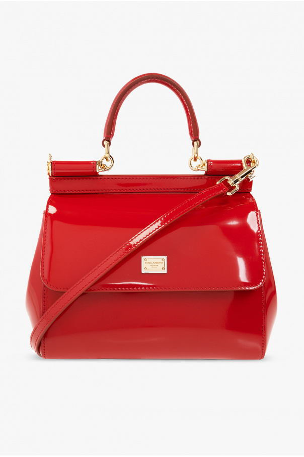 Dolce & Gabbana DG logo-patch tote bag Rot ‘Sicily Small’ shoulder bag