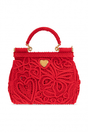 Dolce & Gabbana Kids logo-strap flatform sandals ‘Sicily Small’ lace shoulder bag