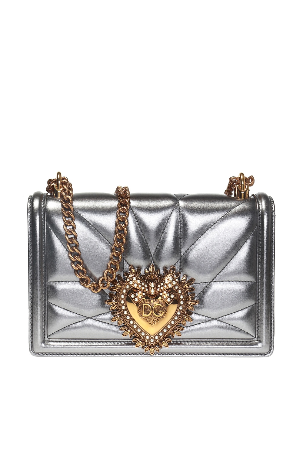 Dolce & Gabbana devotion mini embellished quilted leather shoulder