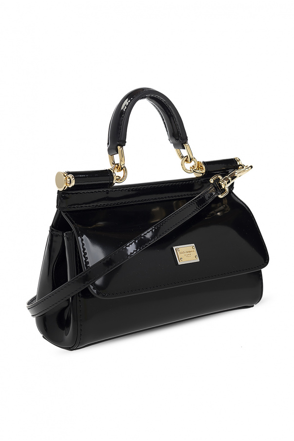 Dolce and Gabbana Black Small Rubber Miss Sicily Bag Dolce & Gabbana