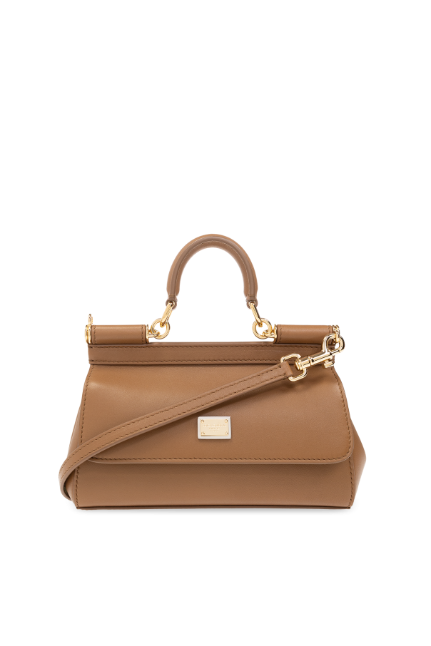 Beige Sicily small grained-leather handbag
