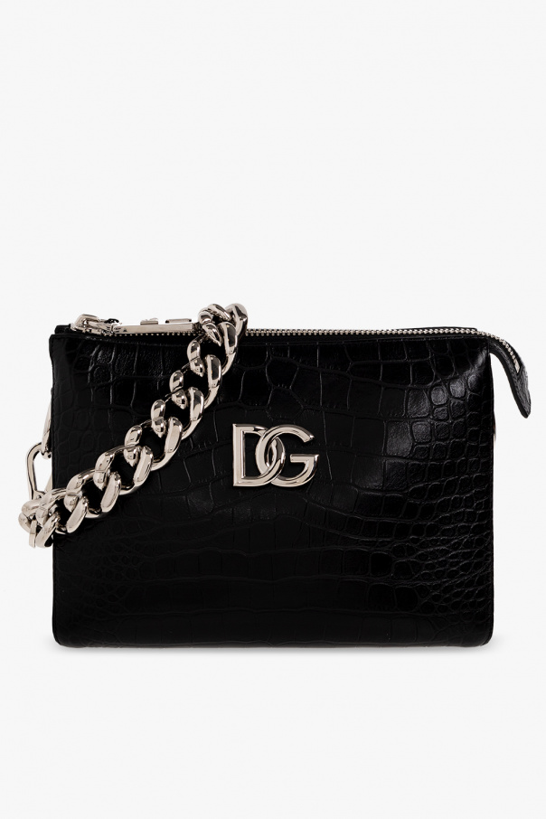Dolce & Gabbana Dolce&gabbana Small Devotion Shoulder Bag In Woven Nappa Leather