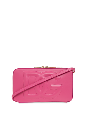 Leather shoulder bag with logo