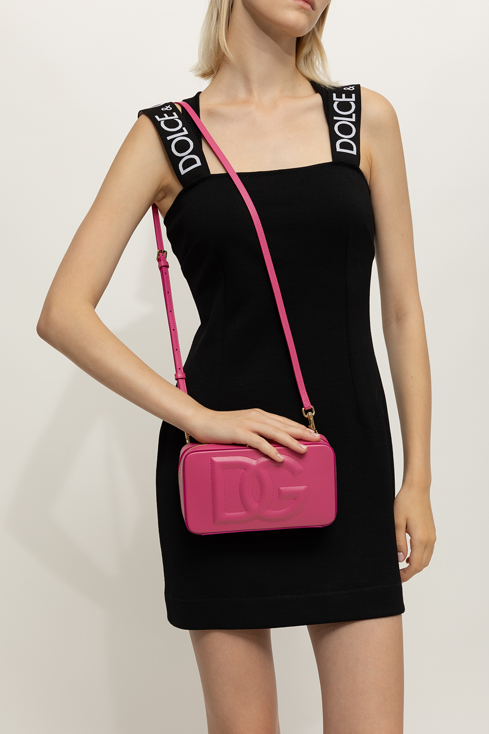 dolce eckigem & Gabbana Leather shoulder bag with logo