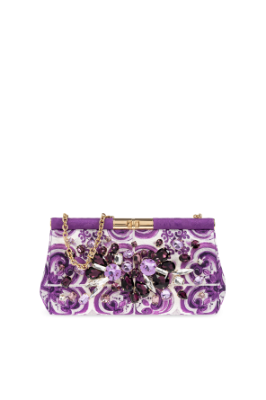 Clutch bag `marlene` with `majolica` print od Dolce & Gabbana