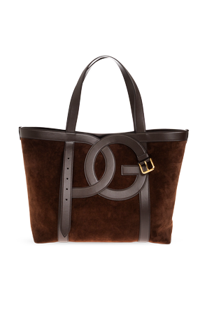 Suede bag with logo
