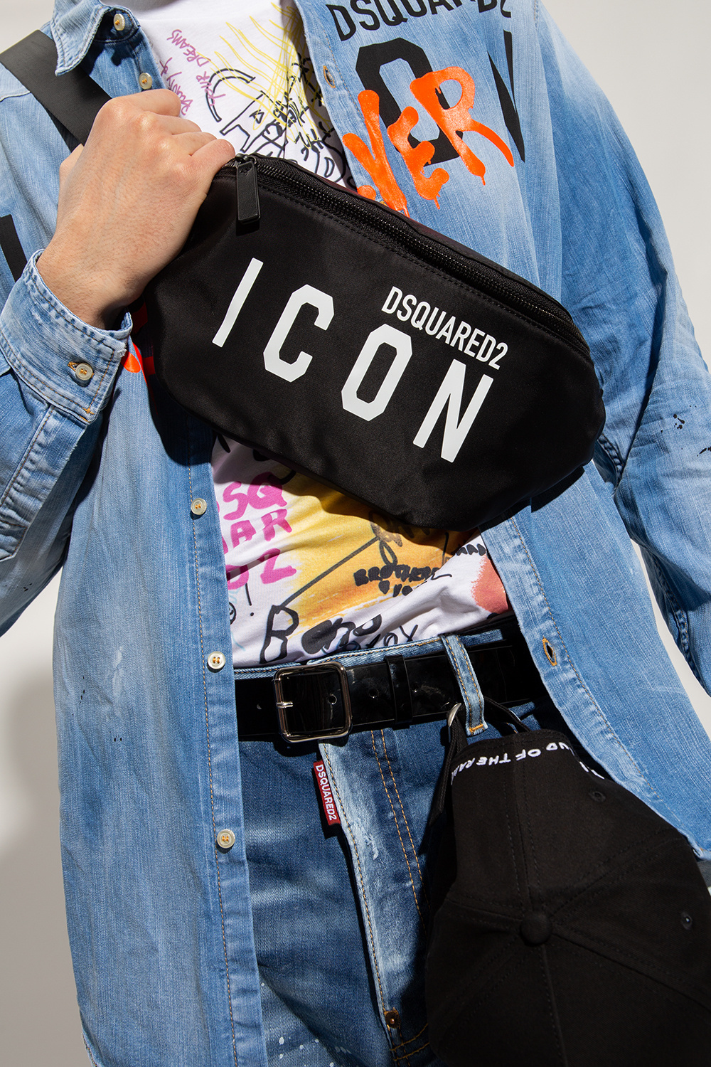Dsquared2 ‘Be Icon’ belt camo bag