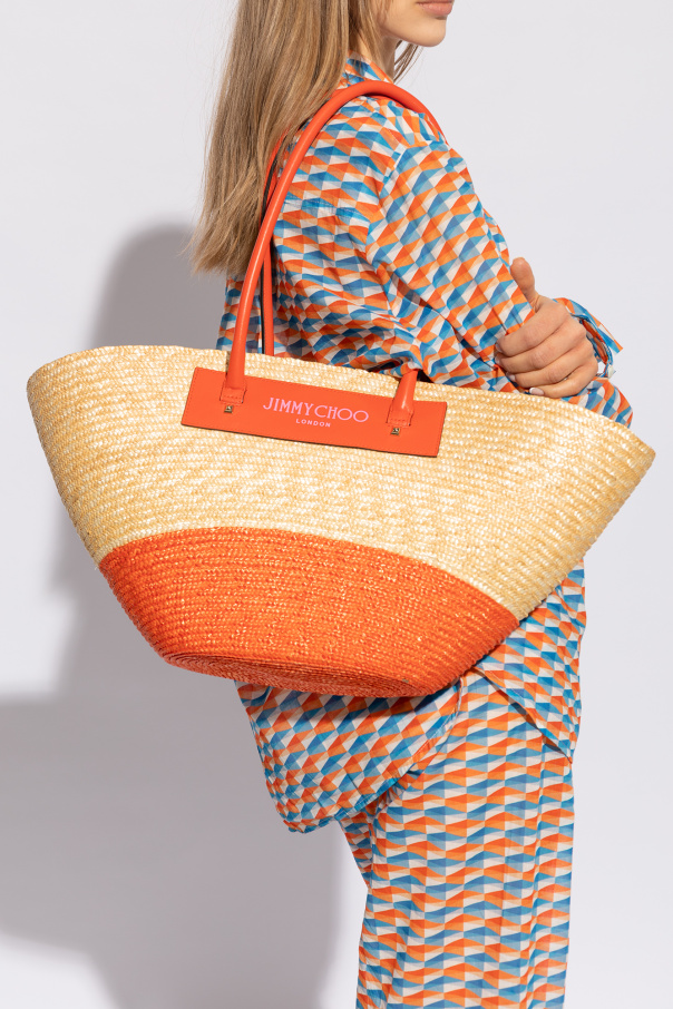 Jimmy Choo ‘Beach Basket Medium’ shopper Grau bag