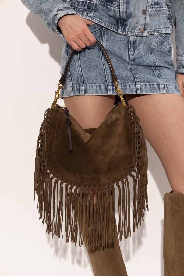 Isabel Marant Umhängetasche aus Veloursleder ‘Oskan Soft Zip’