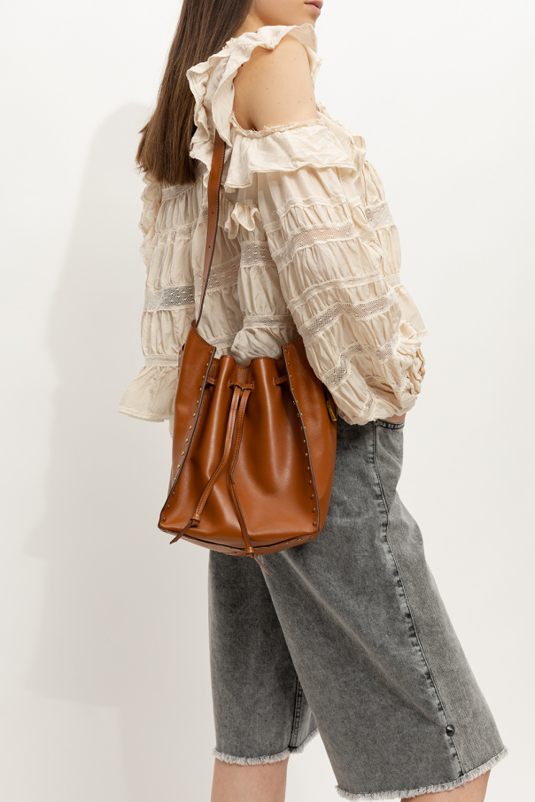 Isabel Marant Skórzana torba na ramię ‘Buky’ typu ‘worek’