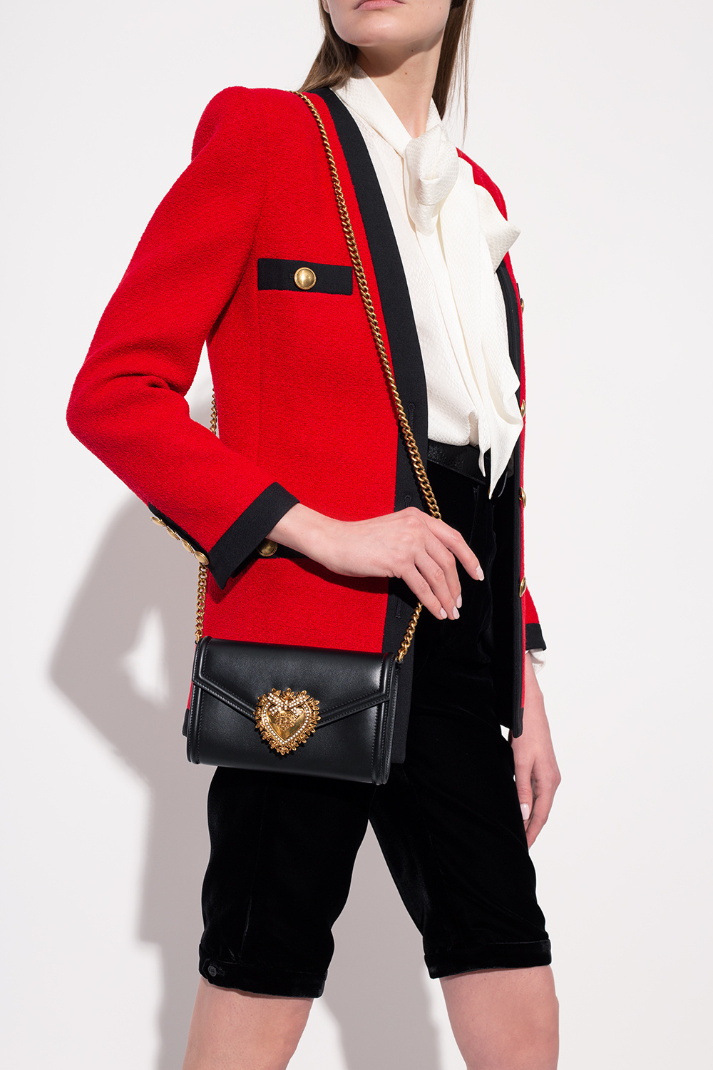 Dolce & Gabbana devotion mini embellished quilted leather shoulder