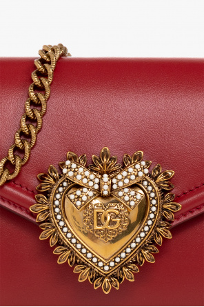 logo printed card holder dolce gabbana accessories ‘Devotion Mini’ leather shoulder bag