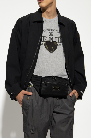 Belt bag with logo od Dolce & Gabbana long floral-print down jacket