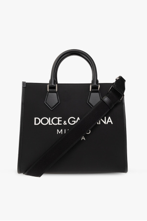 Shopper bag with logo od DOLCE & GABBANA GORSET BIELIŹNIANY