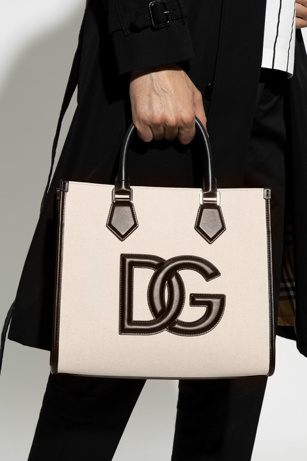 Dolce & Gabbana Kids rose-print silk dress Shopper bag